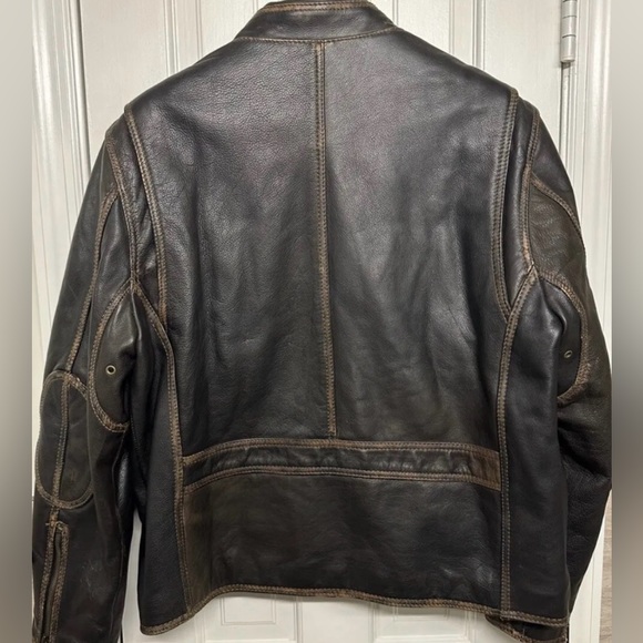 Marc New York Andrew Marc Distressed Heavy Moto genuine leather Jacket. - Picture 2 of 8